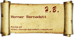 Horner Bernadett névjegykártya